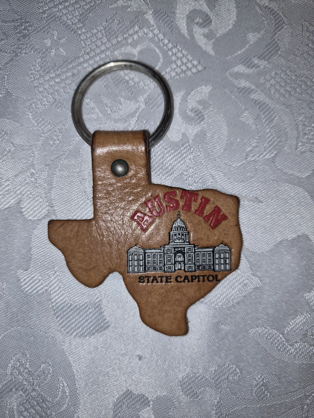 Austin State Capitol Leather Keychain